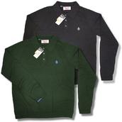 View Item Original Penguin 3 Button L/S Raglan Sleeve Fine Knit Polo Shirt